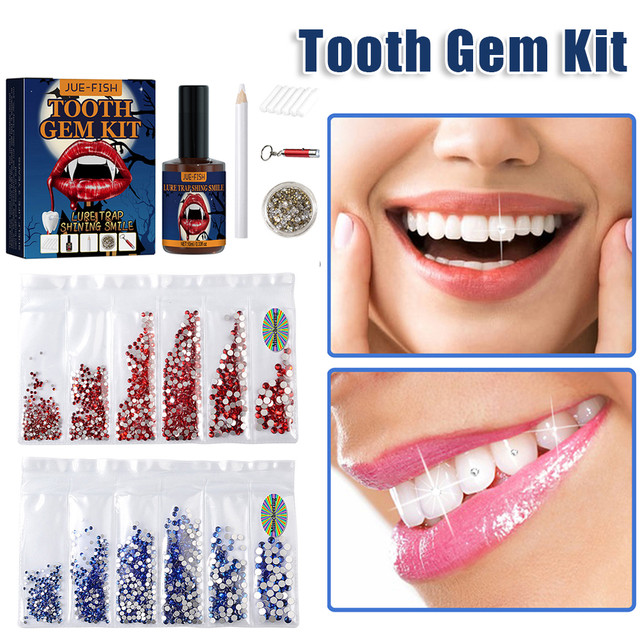 DIY Tooth Gem Jewelry Crystal Diamond Teeth Decoration w/ Curing Light Glue